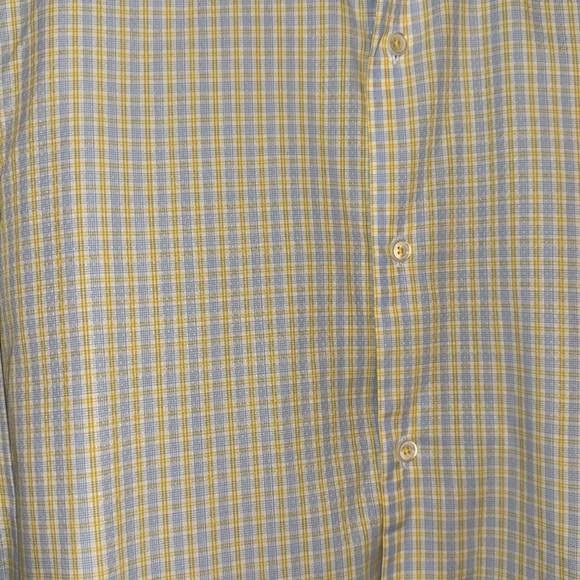 Bugatchi Uomo yellow, light blue plaid pattern. long-sleeved shirt, 17 34/35 - Picture 4 of 4